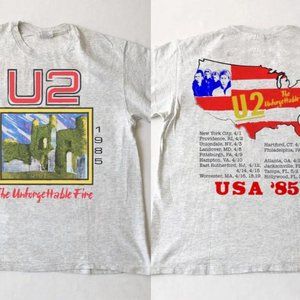On Tour 1985 Unforgettable Fire 1985 Usa Tour Rock Band B shirt tee